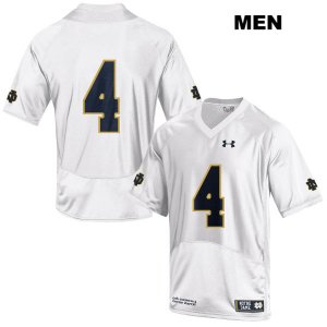 Notre Dame Fighting Irish Men's Kevin Austin Jr. #4 White Under Armour No Name Authentic Stitched College NCAA Football Jersey NAA4099QY
